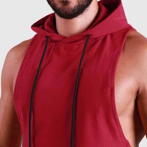 Sweat-shirt à capuche sans manches pour homme, coupe classique, couleur unie, coton French Terry, vêtements décontractés d'été - Product Image 2