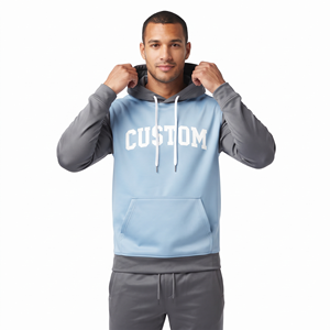 Sweat-shirt à capuche en polyester pour homme, taille standard, impression personnalisée, couleur contrastée, poche kangourou, streetwear, vêtements personnalisés - Product Image 3