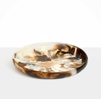 Bol décoratif en résine florale marron crème, fait main, écologique, pour servir, assiette de service, cuisine, salle à manger, maison moderne, table