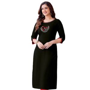 Collection Kurti prête à l'emploi multicolore fantaisie à broderie lourde pour femme - Product Image 2