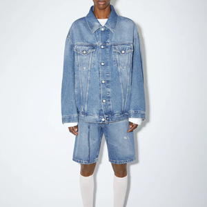 Fabricant pakistanais, shorts en denim de coton de haute qualité, sublimation personnalisée, légers et respirants, ensemble de shorts en denim - Product Image 3