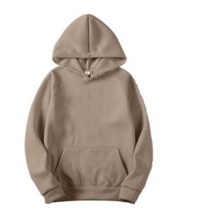 Sudadera con Capucha Unisex Azul de Forro Polar, Corte Regular, Color Sólido, con Bolsillos, Estilo Casual, Tejida para Otoño - Product Image 3