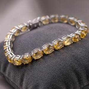 Bracelet vintage en argent sterling 925 avec citrine naturelle de qualité AAA |   19,01 grammes |   Bijoux élégants à finition brillante, cadeau pour femme - Product Image 4
