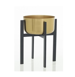Nordic Style Creative Metal Gold Planters With Black <b>Stands</b> for Home Hotel Indoor Decor Best Quality Made by Indian Supplier - Product Image 1