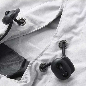 Chaqueta Ligera Unisex Gris Claro, Delgada, Suave, Transpirable, con Capucha, Cierre de Cremallera y Bolsillos Laterales para Actividades al Aire Libre en Primavera, Tallas Grandes - Product Image 6