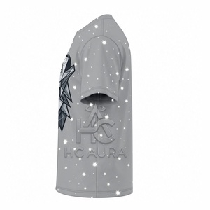 Camiseta de Hombre con Estampado de Galaxia y Estrellas, Color Gris, Sostenible, Talla Grande, Diseño Cósmico, Manga Corta, Estilo Urbano, Nueva Llegada, Tendencia - Product Image 3