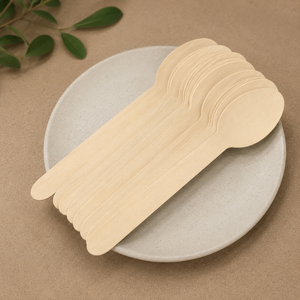 Couverts en bois écologiques, couteau, fourchette et cuillère biodégradables, ensemble de couverts de voyage recyclables, ustensiles jetables sans danger pour les aliments. - Product Image 5