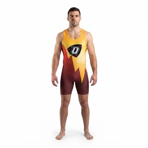 Combinaison de lutte en spandex sublimée personnalisée pour la compétition masculine, vêtements de sport - Product Image 1