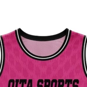 Maillot de lacrosse unisexe rose et noir en polyester léger, vêtement de sport athlétique, uniforme d'équipe, vêtements de performance - Product Image 6