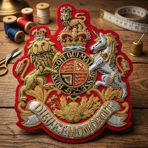 Custom Embroidered Royal Badge Patch <b>Sew</b>-On Fabric Badge For Garment Classical Style - Product Image 6