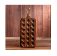 Plateau à œufs farcis en bois d'acacia avec poignée, plateau réversible pour œufs farcis, planche à découper