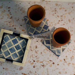 ที่รองแก้วลายฝังกระดูกสุดหรู ของตกแต่งโต๊ะระดับพรีเมียม Tradebyd - Product Image 1