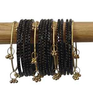 Trending <b>Copper</b> Alloy Imitation Pearl Geometric Design Churiyan <b>Bangles</b> Set for Women Custom Colors Sizes Traditional Kashmiri - Product Image 4