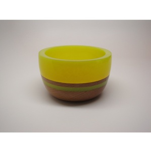 Bol en bois en résine époxy sans BPA, unique, avec structure en bois artisanale et motif de résine fluide, compatible lave-vaisselle, pour une décoration de luxe - Product Image 1
