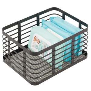 Industrial Style Metal <b>Storage</b> <b>Basket</b> Durable <b>Mesh</b> Organizer for Laundry Room - Product Image 2