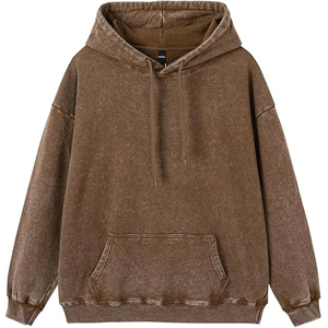 Sudadera con Capucha Azul Cielo Pastel, Estilo Vintage, Lavado Ácido, Corte Holgado para Hombre, Sudadera de Algodón Desgastado, Personalizable para Gimnasio - Product Image 4