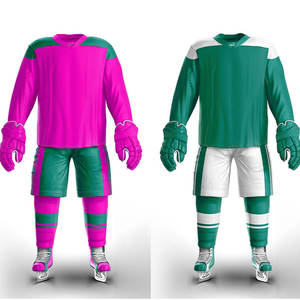 Conjunto de Jersey de Hockey sobre Hielo para Hombre, Rojo y Verde, Manga Larga, Sublimado, Transpirable, Ropa Deportiva de Invierno, Uniforme para Adultos - Product Image 2