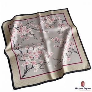 Custom Printed Square <b>Scarf</b> Lightweight Soft Fabric Silk Feel Head <b>Scarf</b> OEM ODM Manufacturer Ireland Custom Fabric Products - Product Image 4