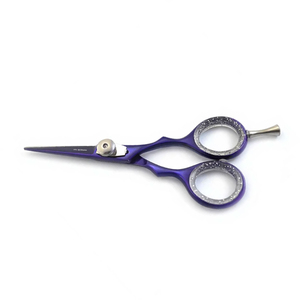Ciseaux de coiffure pour barbe et moustache, couleur violette, 4,5 pouces, en acier inoxydable, pour la coupe de cheveux et le toilettage - Product Image 4