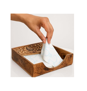 กล่องใส่กระดาษทิชชูไม้เนื้อแข็ง ดีไซน์หรูหรา สร้างสรรค์ ทำด้วยมือ เป็นมิตรกับสิ่งแวดล้อม สำหรับตกแต่งโต๊ะในบ้าน - Product Image 1