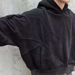 Hoodie en molleton bouclette French Terry, coton, délavé à l'acide, délavé à la pierre, effet soleil délavé, effet usé, coupe oversize, streetwear, avec logo personnalisé - Product Image 4