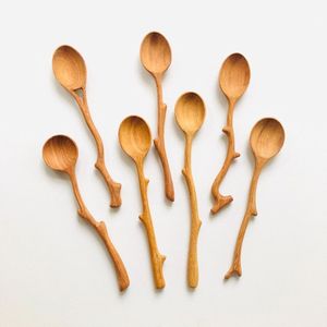 Vietnam Factory Heart Wooden <b>Spoon</b> Red Pine Wood Handcarved Design for Kitchen Cooking Serving Utensil Use - Product Image 2