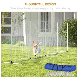 Set di 4 Pezzi Bianco per Addestramento Agility Cani con Pali Impermeabili, Tubo Spruzzatore d'Acqua, Fischietto e Borsa per il Trasporto per l'Addestramento degli Animali Domestici - Product Image 6