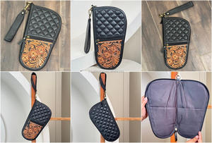 Nouveau étui de transport dissimulé en cuir de mouton matelassé usiné à la main avec fermeture à glissière sacs de rangement de pistolet de Style occidental - Product Image 3