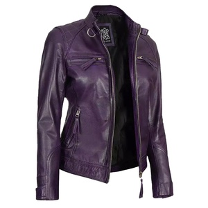 GANTS City Veste moto motard en cuir véritable de haute qualité pour femmes Vêtements longs pour les cyclistes avec techniques imprimées - Product Image 1