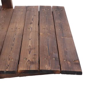 Piccolo Ponte ad Arco in Legno Anticorrosione per Cortili Esterni, Colore Carbonizzato, Ponte Paesaggistico per Giardinaggio e Terrazze - Product Image 3