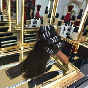 Extensiones de cabello humano virgen indio de alta calidad premium, tejidas en India. Cabello natural ondulado de un solo donante, muy vendido. - Product Image 3