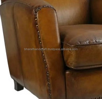 Fauteuil en cuir de qualité supérieure avec assise rembourrée confortable, structure robuste, design élégant, parfait pour le salon ou le bureau