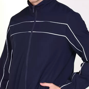 Top Quality New Fashion OEM Custom <b>Men</b> Sweat Suit Plain Tracksuits 2 Piece Zipper <b>Jogger</b> <b>Slim</b> <b>Fit</b> Custom <b>Men</b> Tracksuit - Product Image 5