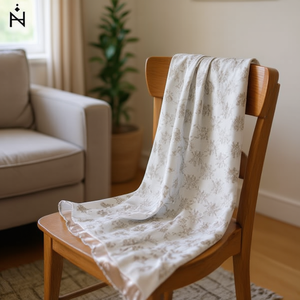 Foulard Monochrome à Broderie Florale, Écharpe Longue Amovible Fine 70x180Cm, Écharpes en Soie - Product Image 2