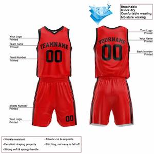 Conjunto de Pantalones Cortos Deportivos Transpirables Personalizados para Equipos de Baloncesto Escolares y de Club, Camisetas de Baloncesto de Secado Rápido con Marca Personalizada - Product Image 3