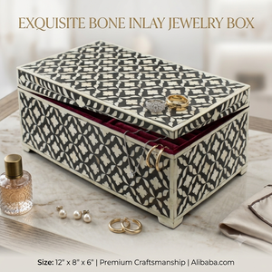 Luxury Resin Mother Pearl Jewelry <b>Box</b> Handmade Decorative <b>Trinket</b> Storage <b>Box</b> Wedding Gift Home Decor Organizer 3-6L Capacity - Product Image 6