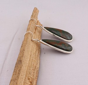 Wholesale 925 <b>Sterling</b> <b>Silver</b> Jasper Long Pear <b>Dangle</b> <b>Earrings</b> Natural Stone Teardrop Drop <b>Earrings</b> High Quality Jewelry - Product Image 3