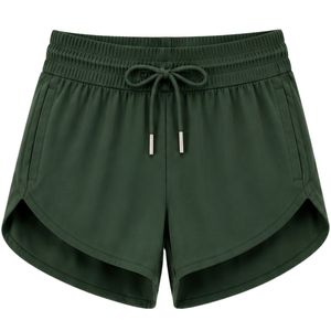 Forest Green <b>Athletic</b> Shorts Women Elastic Waist Drawstring Running Gym Workout Casual Quick Dry Active Wear Shorts Custom OEM - Product Image 1