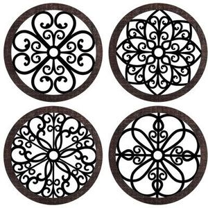 Exclusive Metal Aluminum <b>Trivet</b> Antique Finished Flower Design Eco-Friendly Heat Resistance Decorative 300mm Diameter Home - Product Image 4