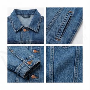 Veste en jean d'hiver pour homme de haute qualité OEM, décontractée, respirante, séchage rapide, unie, coupe oversize, boutonnée sur le devant, logo personnalisable - Product Image 4