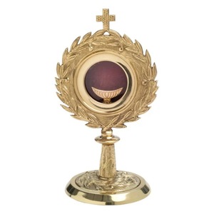 Monstranza de Latón Duradera, Tradicional, para Adoración, Monstranza Católica para Oración, Decoración de Capilla, Altar y Santuario - Product Image 2
