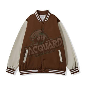 Veste universitaire vintage écologique en toile de laine à double boutonnage, imprimé animal, garniture en fourrure de castor, hiver, plusieurs couleurs - Product Image 4