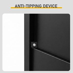 Zapatero Negro de 2 Puertas con 5 Compartimentos Abiertos y Panel Trasero de MDF, Tamaño 116*35.5*107cm - Product Image 4