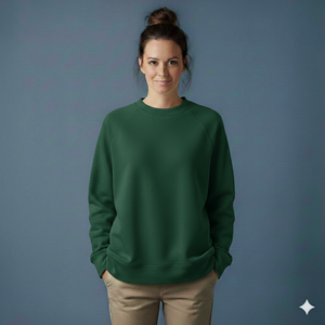 Women's <b>Navy</b> Crew Neck Sweatshirt Full Sleeve Regular Fit 100 Cotton Knitted Autumn Style Solid Color Casual <b>Top</b> - Product Image 2