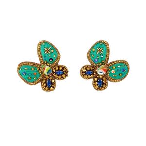 Joyería exclusiva, pendiente colgante de gota de mariposa bordado hecho a mano, elegante, a la moda, elección Premium para niña - Product Image 1