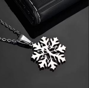 Pendentif flocon de neige plaqué argent 925, chaîne fine en acier inoxydable, pendentif charme, cadeau pour femme - Product Image 3