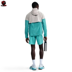 Conjunto deportivo corto para hombre con capucha, a prueba de agua, a prueba de viento, transpirable, informal, para exteriores, conjunto cortavientos. - Product Image 6