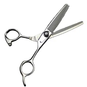 Upscale Professional japan 440c 6 '' Double-sided teeth hair scissors Curved salon barber thinning shears hairdressing scissors