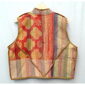 100% Cotton Kantha Quilted Breathable Vintage Floral Waistcoat <b>Women</b> Handmade Unique Spring Autumn Winter <b>Sleeveless</b> Vest - Product Image 6