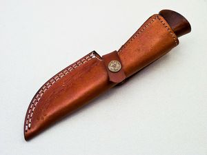 Cuchillo de Caza de Acero de Damasco Forjado a Mano, Hoja Fija, Personalizable OEM, Alta Calidad, Empuñadura de Madera de Grado Industrial, Cuchillo de Camping - Product Image 3